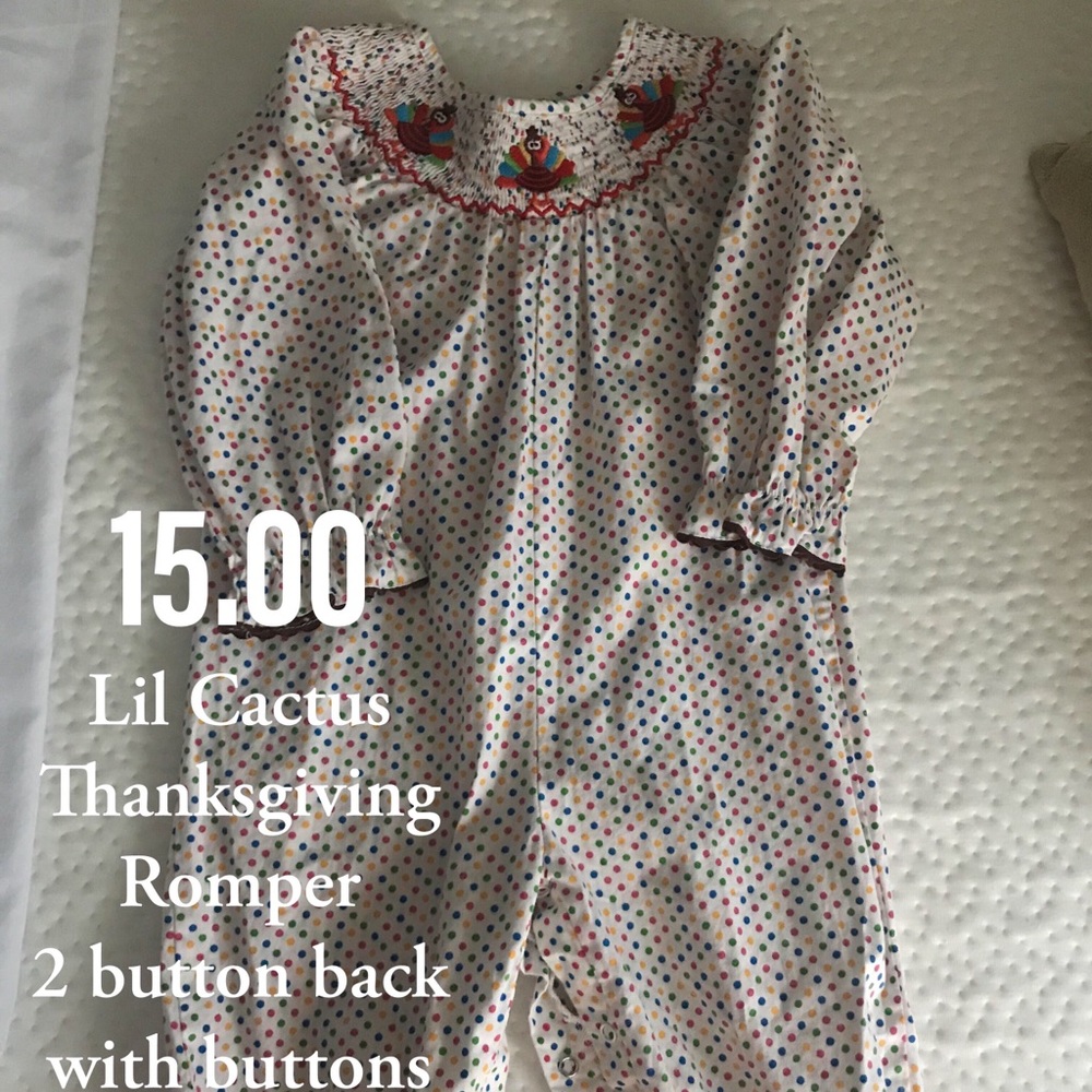 Thanksgiving smocked romper